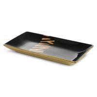 Patera dekoracyjna ceramiczna SELENA 35x20x7 czarna + złota