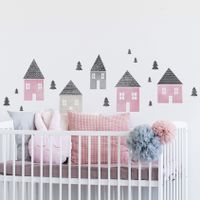 Naklejki Różowe Domki DK203 XL