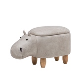 Pufa zwierzak ze schowkiem ekoskóra jasnoszara HIPPO