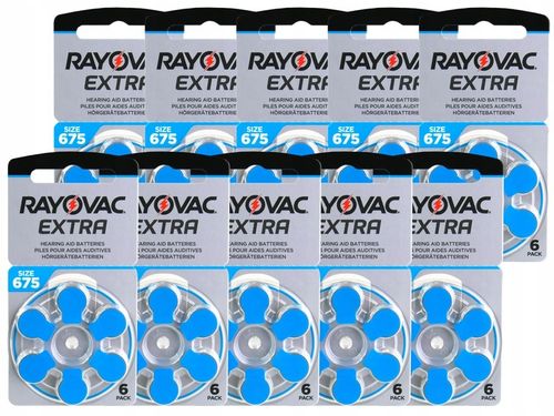RAYOVAC EXTRA 675 / PR44 - wydajne baterie do aparatów słuchowych - 60 na Arena.pl