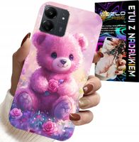 ETUI DO XIAOMI REDMI 13C 4G - SŁODKI MIŚ NA RÓŻOWYM TLE, CASE + SZKŁO