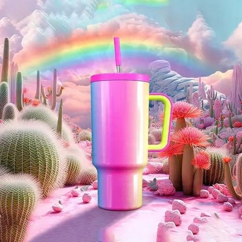 Kubek Termiczny TERMOS Dla Kobiet Na Kawę Herbatę Ze Słomką Duży 1,1L 07F na Arena.pl