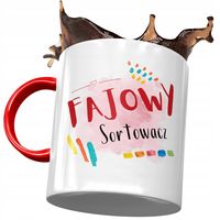 Kubek Czerwony Dla Sortowacza Fajowy Sortowacz Z Nadrukiem Ze Zdjęciem