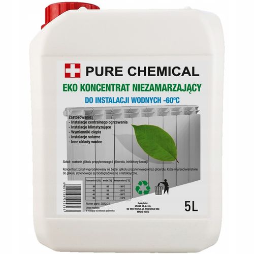 GLIKOL PROPYLENOWY KONCENTRA DO C.O EKOLOGICZNY PŁYN SOLARNY -60°C 5L na Arena.pl