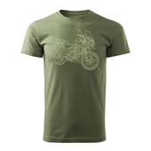 Koszulka motocyklowa z motocyklem na motor Triumph Tiger męska khaki REGULAR XXL