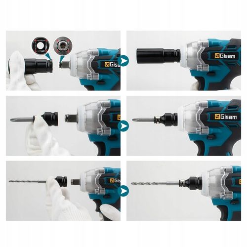 Bezszczotkowy klucz/wkrętarka udarowa 3 w 1 - akumulator, bateria i na Arena.pl