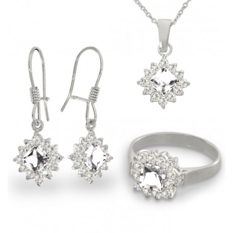 SREBRNY KOMPLET KARMAZYCJA Z CYRKONIAMI PRÓBA SREBRA 925 na Arena.pl