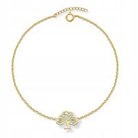 BRANSOLETKA SREBRNA POZŁACANA DRZEWO SZCZĘSCIA