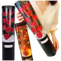FLOWER BOX Bukiet czerwonych róż mydlanych w tubie z led prezent dekoracja