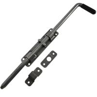 RYGIEL ZAMKNIĘCIE ZASUWA BRAMY 420mm SUROWA STAL CZARNA