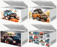 Naklejka samoprzylepna na zamrażarkę zmywarkę pralkę MONSTER TRUCKI AUTA