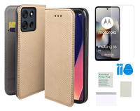 Etui z klapką do MOTOROLA MOTO G56 5G złoty smart magnet + folia ochronna
