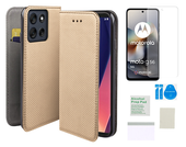 Etui z klapką do MOTOROLA MOTO G56 5G złoty smart magnet + folia ochronna