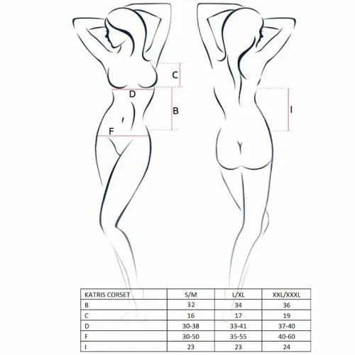 passion katriss gorset damski czarny l/xl z dopasowanymi stringami na Arena.pl