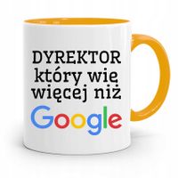Dla Dyrektora Kubek Żółty Wie Więcej Niż Google Z Nadrukiem Ze Zdjęciem