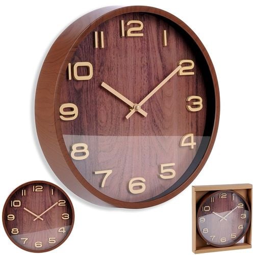 Zegar ścienny brązowy 30 cm na Arena.pl