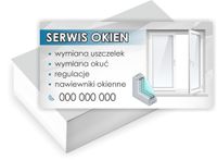 Wizytówki firmowe PROJEKT GRATIS 1000 sztuk SERWIS OKIEN WYMIANA USZCZELEK
