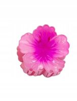 Piękna spinka klamra akrylowa kwiatek hibiskus różowy 4cm