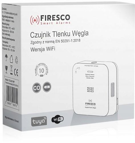 Czujnik czadu Firesco FCO-850 WF z WiFi aplikacja Tuya na Arena.pl