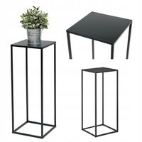 Stojak Metalowy Kiwetnik na Kwiaty Dekoracje do Salonu Czarny 60 cm Loft