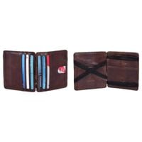 Portfel skórzany męski brązowy cienki ochrona RFID