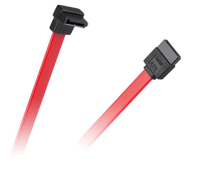 KABEL SATA KĄTOWY - PROSTY 35CM CZERWONY zdjęcie 1