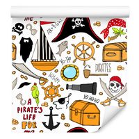 Tapeta dla dzieci piraci rośliny zwierzęta bajka