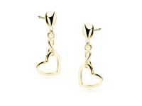 Delikatne pozłacane srebrne wiszące kolczyki celebrytki serce nieskończoność infinity srebro 925 Z1842EG