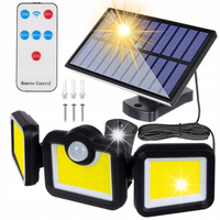 LAMPA SOLARNA LED MOCNA Z CZUJNIKIEM RUCHU ZMIERZCHU PILOT COB 3w1 PANEL