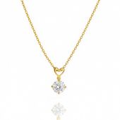 naszyjnik stal szlachetna pozłacana 14k złotem, serce z cyrkonią nst2230