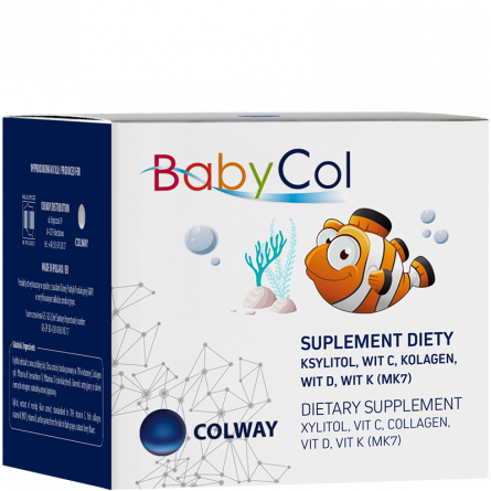 Colway BabyCol KSYLITOL+wit.C+D3+K2+KOLAGEN suplement diety 60 pastylek do ssania na Arena.pl