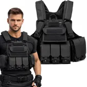 Kamizelka taktyczna wojskowa 8 kieszeni ochrona policja wojsko survival