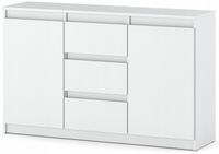 Komoda 120cm szafka z szufladami Biala Aga do salonu duza bezuchwytowa