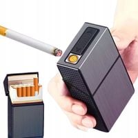 Papierośnica z Zapalniczką Elektryczną Ładowanie USB-C Etui na Papierosy