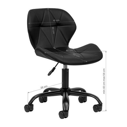 Taboret kosmetyczny QS-06B czarno czarny na Arena.pl