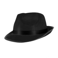 Kapelusz czarny z czarnym paskiem elegancki