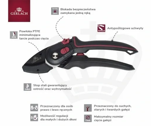 Mały Sekator jednoręczny kowadełkowy Gerlach zdjęcie 6