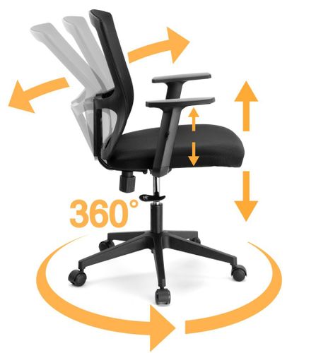 Fotel biurowy regulowany LINOS czarny na Arena.pl