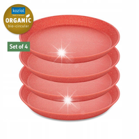 TALERZYKI ŚNIADANIOWE TWORZYWO SZTUCZNE Ø 20,5 CM 4 SZTUKI CZERWONE CORAL