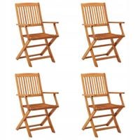 Składane krzesła ogrodowe, 4 szt., lite drewno e