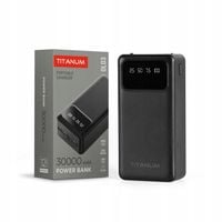 2 x Powerbank do telefonu pojemny Titanum 30000mAh czarny USB USB-C 2.1A 5V