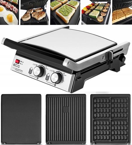 GRILL ELEKTRYCZNY ECG KG 2033 OPIEKACZ PANINI GOFRY BBQ 3w1 2000W na Arena.pl