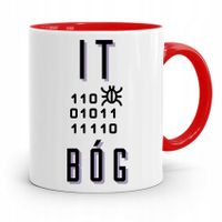 Kubek Czerwony Informatyka Programisty It Bóg Z Nadrukiem Ze Zdjęciem