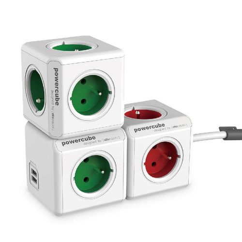 Listwa kostka allocacoc PowerCube 4 gniazda 230V +2xUSB 2.1A na Arena.pl