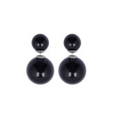 Kolczyki Kule Triball Podwójne Sztyft Błysk Czarne K69Cz