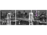 90X30CM NOCNY WIDOK TRÓJ OBRAZ