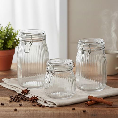 Pojemnik szklany hermetyczny słoik z klamrą 500 ml silikonowa uszczelka na Arena.pl