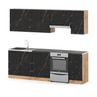 Meble Kuchenne Nowoczesne Komplet Mokka 2.4m Zestaw Modułowy San Sebastian