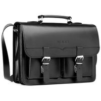 TECZKA SKÓRZANA 2W1 KEMER VOOC Vintage P112 CZARNA