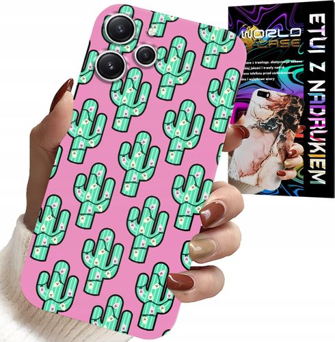 ETUI DO XIAOMI REDMI 12 4G - KAKTUSY, KAKTUS NA RÓŻOWYM TLE + FOLIA na Arena.pl